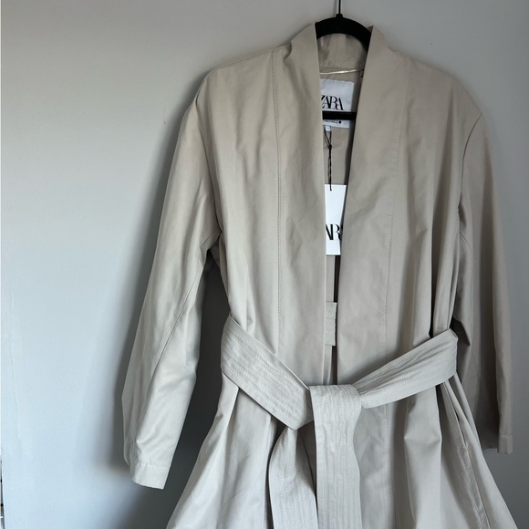 NWT ZARA ZW COLLECTION Kimono belted trench coat - Picture 6 of 10